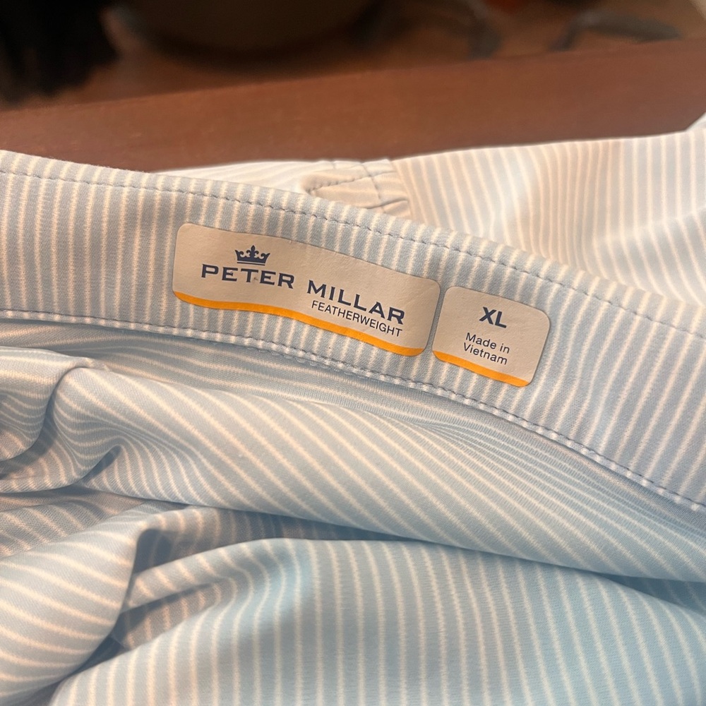 Peter Millar Featherweight Blue and White Polo - Picture 2 of 5